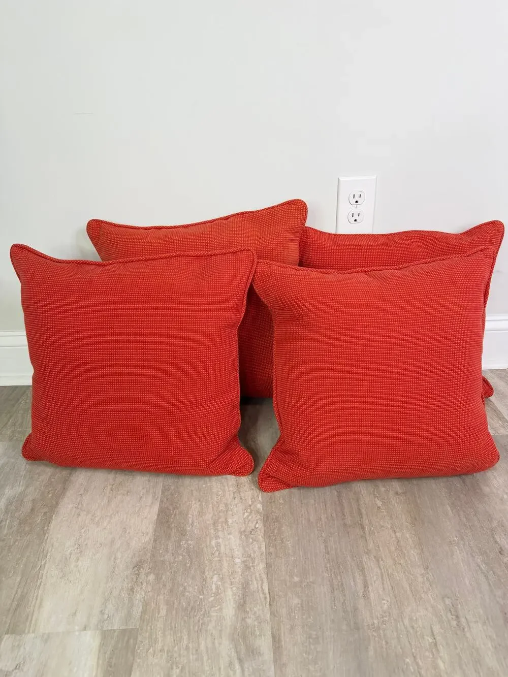 Crate & Barrel Henley Pillows (4) in Tomato